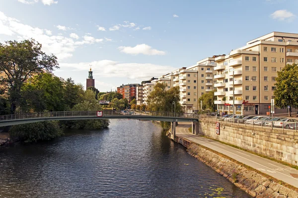 Стокгольм, Швеция Типичный вид на город — стоковое фото