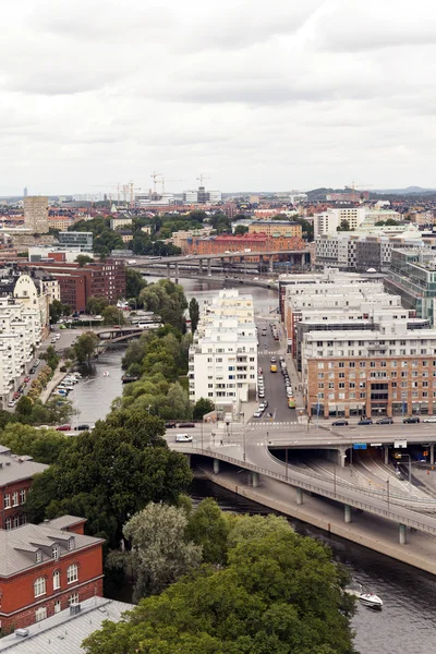 Stockholm, Švédsko. pohled na město od nejvyššího bodu — Stock fotografie