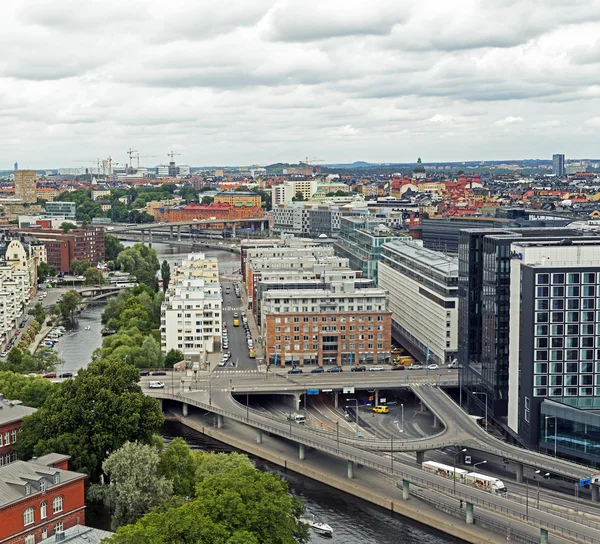 Stockholm, Švédsko. pohled na město od nejvyššího bodu — Stock fotografie