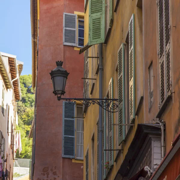 France , Cote d'Azur . Nice, typical architectural details of the buildings in the old town — Stock Photo, Image