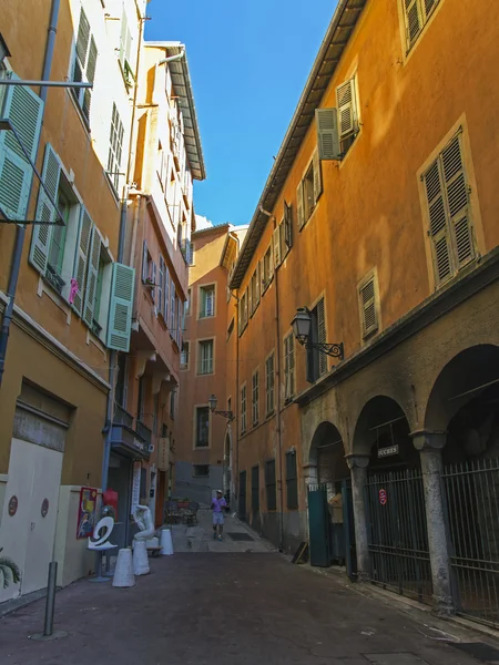 France , Cote d'Azur . Nice, typical architectural details of the buildings in the old town — Stock Photo, Image