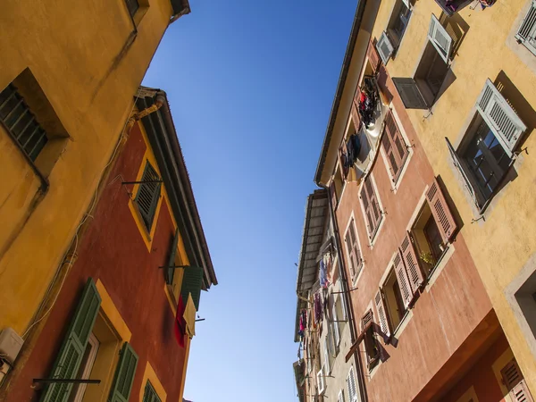 Cote d'azur, Fransa. Bina eski şehir güzel, tipik mimari detaylar — Stok fotoğraf