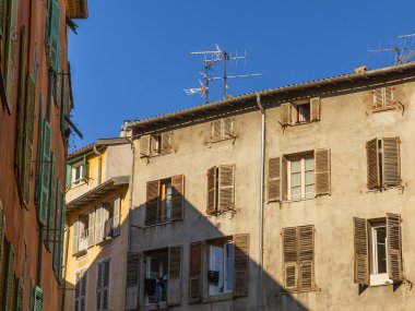 cote d'azur, Fransa. Bina eski şehir güzel, tipik mimari detaylar