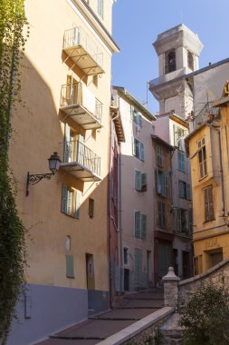 cote d'azur, Fransa. Bina eski şehir güzel, tipik mimari detaylar
