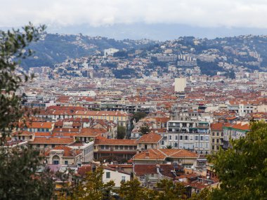 cote d'azur, Fransa. güzel, 17 Ekim 2013. hill chateau gözlem güverte şehir görünümü.