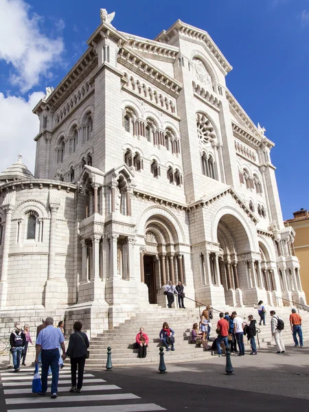 The Cathedral ща Monaco , built in 1875 . Is also the burial place of the Princes of Monaco — Stock Photo, Image