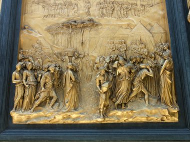 Floransa, İtalya. Katedral santa Maria del fiore, (santa maria del fiore, duomo, Floransa), mimari detaylar, kısma bakır plaka