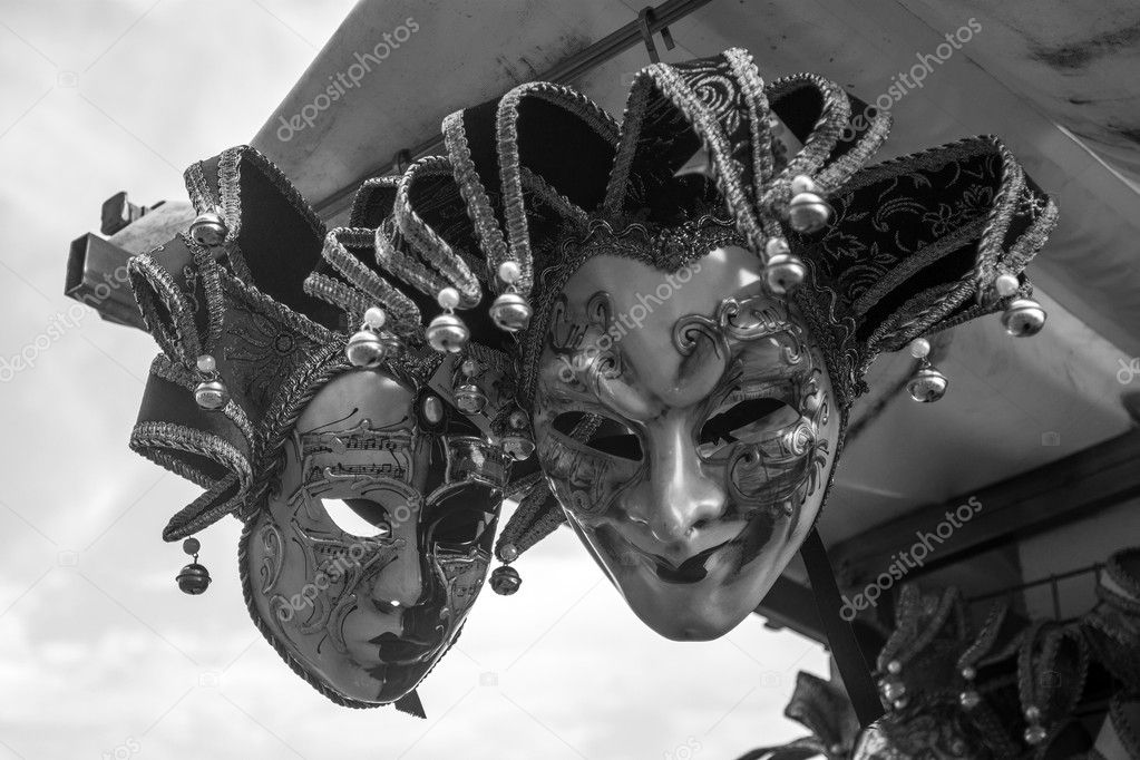 Venice, Italy . Showcase with souvenir masks