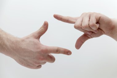 Erkekler ellerini. ortak bir jest. işaret ve sembolleri duygular