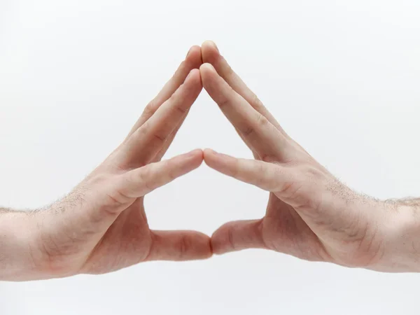 Männerhände. eine gemeinsame Geste. Zeichen und Symbole der Emotionen — Stockfoto