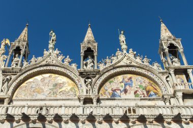 Venedik, İtalya. San Marco Katedrali 'nin mimari detayları.