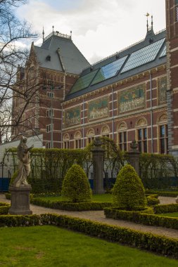Amsterdam, Hollanda. güneşli bir bahar gününde tipik peyzaj