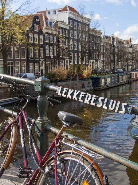 Ámsterdam, Países Bajos. Paisaje urbano típico — Foto de Stock
