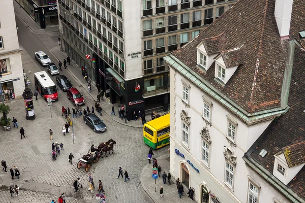 Wien, Österrike den 29 oktober, 2011. utsikt över staden från tornet i Stefansdomen — Stockfoto