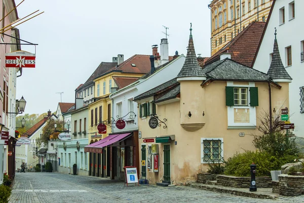 Melk, Áustria, em 1 de novembro de 2011. Vista típica da pequena cidade austríaca — Fotografia de Stock