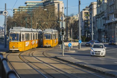 Budapeşte, Macaristan. kentsel toplu taşıma tramvay
