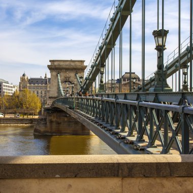 Budapeşte, Macaristan. zincir köprü üzerinden Tuna