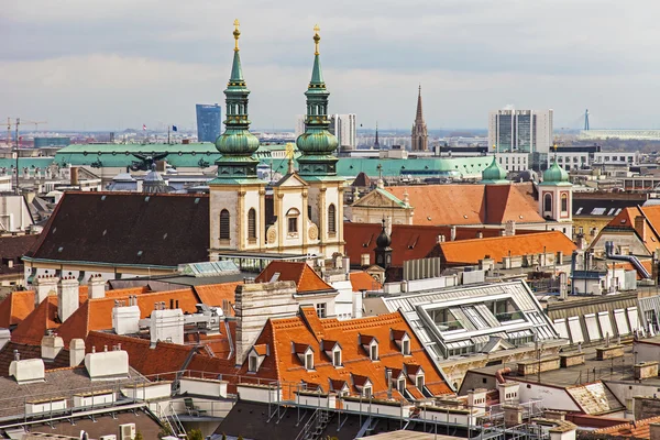 Wiedeń, austria. widok na miasto z platformą badań katedry Sankt stefan — Zdjęcie stockowe