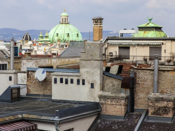 Vienna, Austria. Particolari architettonici tipici degli edifici storici. Tetti di Vienna — Foto Stock