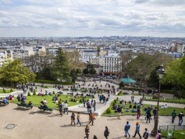 Paris, Fransa. montmartre tepesi eğimi, turist