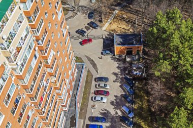 Pushkin, moscow region, Rusya Federasyonu, 17 Nisan 2014. kentin erken baharda Üstten Görünüm.