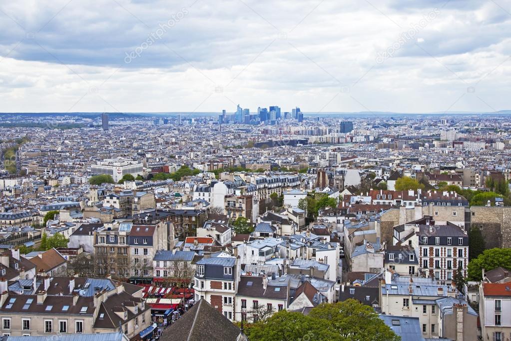 Paris, France, April 29, 2013 . View of the city from the observation platform of the Basilica of Sacre Coeur in Montmartre