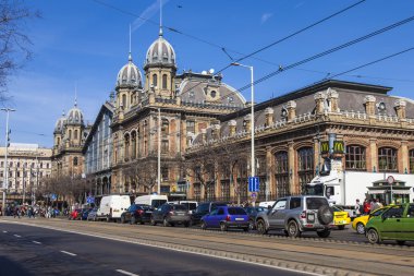 Budapest, Hungary . View Nyugati Station (Nyugati pályaudvar), designed by Gustave Eiffel