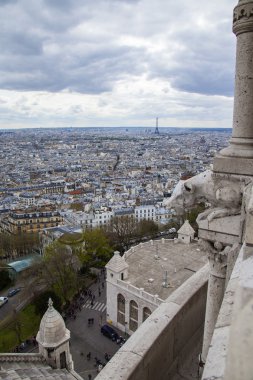Paris, Fransa. montmartre, Sacré coeur Bazilikası gözlem platformu üzerinden şehir görüntüsü