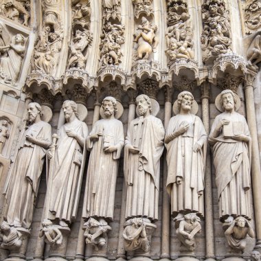 Paris, Fransa. notre dame Katedrali Notre Dame mimari detay