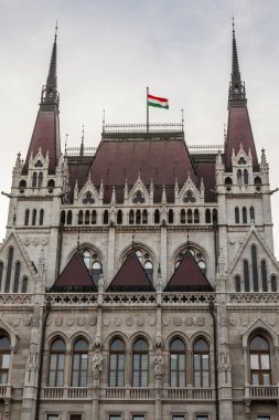 Budapeşte, Macaristan. Macaristan parlamento binasının mimari detay