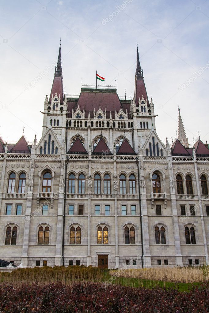 Budapest, Hungary. Architectural detail of the building of the Hungarian Parliament