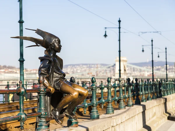 Budapeşte, Macaristan, 22 Mart 2014. kentsel ortamda heykel. Küçük Prenses