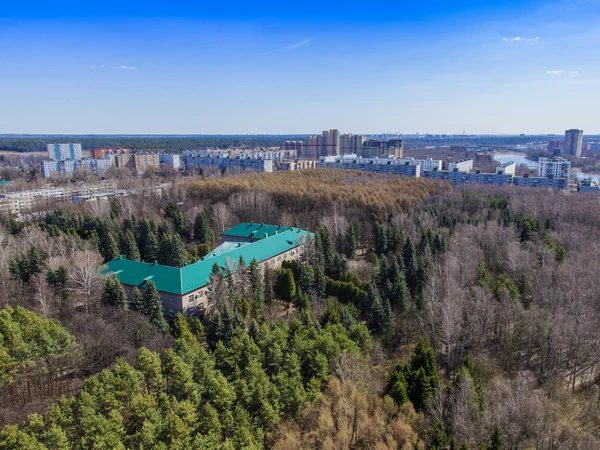 Pushkino, Moskevská oblast. pohled na město od nejvyššího bodu — Stock fotografie