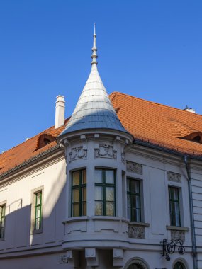 Budapeşte, Macaristan. şehrin tarihi evlerin tipik mimari detaylar