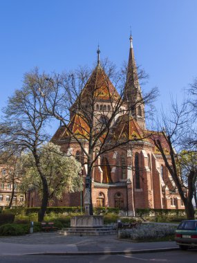 Budapeşte, Macaristan, 22 Mart 2014. Kalvinist Reform Kilisesi Tuna