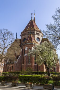 Budapeşte, Macaristan, 22 Mart 2014. Kalvinist Reform Kilisesi Tuna