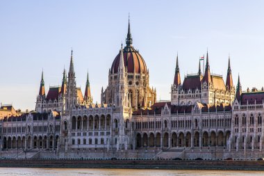 Budapeşte, Macaristan. Macaristan parlamento binasının mimari detay. Bu bina Budapeşte sembolleri biridir