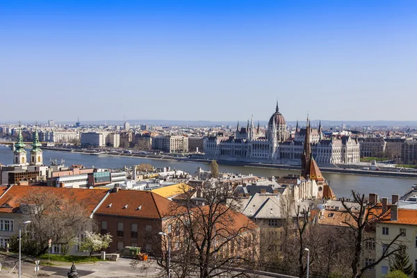 Budapest, Hungary. View of the city from the observation platform of the Basilica of St. Stephen — Stock Photo, Image