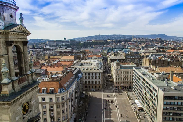 Budapest, Hungary. View of the city from the observation platform of the Basilica of St. Stephen — Stock Photo, Image