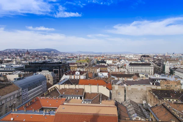 Budapešť, Maďarsko. pohled na město od vyhlídková plošina baziliky svatého Štěpána — Stock fotografie