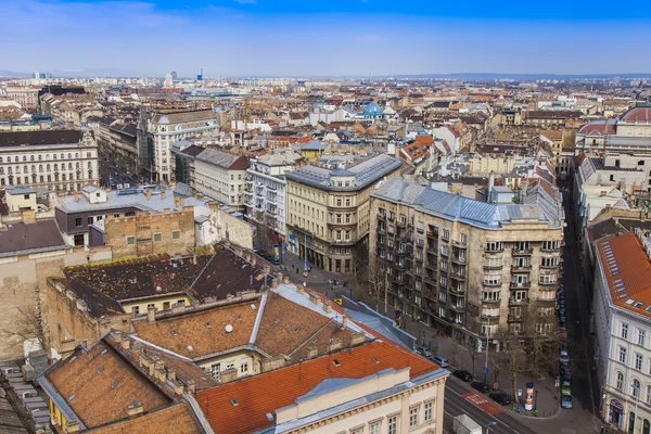 Budapest, Hongrie. Vue de la ville depuis la plateforme d'observation de la basilique Saint-Étienne — Photo