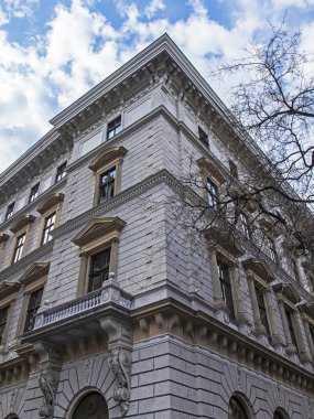 Budapeşte, Macaristan. şehrin tarihi evlerin tipik mimari detaylar