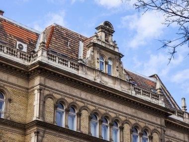 Budapeşte, Macaristan. şehrin tarihi evlerin tipik mimari detaylar