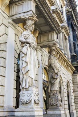 Budapeşte, Macaristan. şehrin tarihi evlerin tipik mimari detaylar