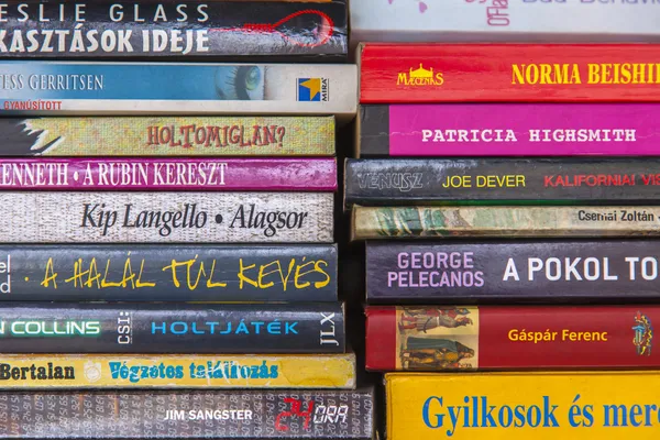 Pile of books in the shop Bookseller — Stock Photo, Image