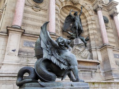 Paris, Fransa. bir saint-michel Çeşmesi