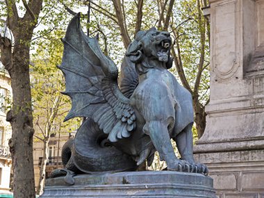 Paris, Fransa. bir saint-michel Çeşmesi