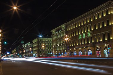 St. petersburg, Rusya. Nevsky Prospekt'e akşam