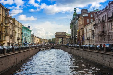 St. petersburg, Rusya. setin griboyedov kanalı'nın görünümü ve su onun yansıması