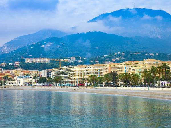 Menton , France . View to the sea and waterfront of Menton, French Riviera — Stock Photo, Image